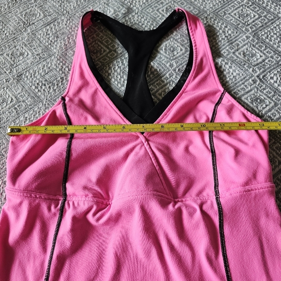 VSX Victoria Secret Racerback Tank Pink and Black W/ Built-in Sports Bra - Small - Picture 15 of 16